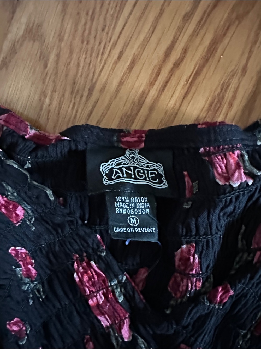 Angie Black Mini Dress with Pink Rose Print - Picture 2 of 3